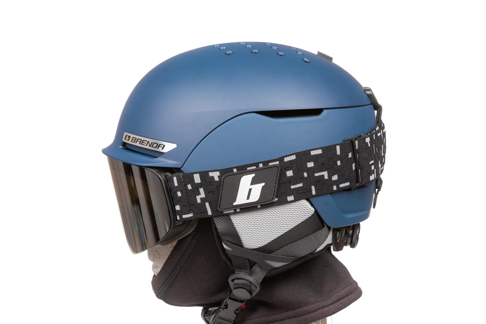 SKG700 black-silver mirror и шлем MONU blue